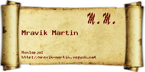 Mravik Martin névjegykártya