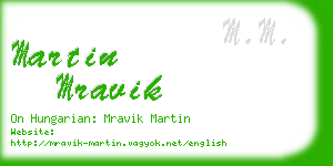 martin mravik business card